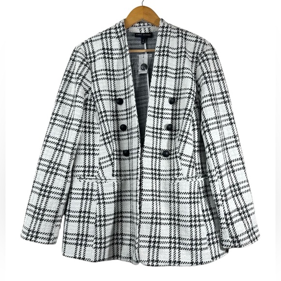 Lane Bryant Jackets & Blazers - Lane Bryant Tweed Plaid Blazer Jacket Women’s Size 18 Black White
